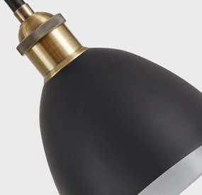 Φωτιστικό Τοίχου - Απλίκα SE21-BL-B10-BL1W-MS2 ADEPT PENDANT Black Metal Shade Wall Lamp+ - Μέταλλο - 77-8897