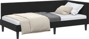 vidaXL Κρεβάτι Γωνίας Μαύρο 100 x 200 cm Βελούδο