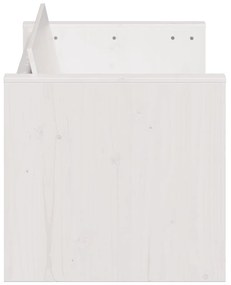 vidaXL Καναπές Κήπου Τριθέσιος Λευκός 189x60x62 εκ. Μασίφ Ξύλο Πεύκου