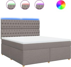 vidaXL Κρεβάτι Boxspring με Στρώμα Taupe 180x200 εκ. Υφασμάτινο