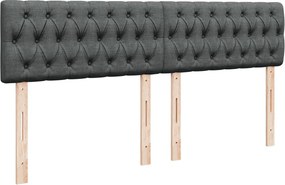 vidaXL Κρεβάτι Boxspring με Στρώμα Σκούρο Γκρι 180x200 εκ Υφασμάτιν