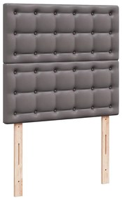 Οθωμανικό κρεβάτι με στρώμα &amp; LEDs Grey 90x200cm Faux Leather - Γκρι