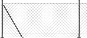 vidaXL Φράκτης από αλυσίδα με τσιμεντένια βάση 10 x 1 m Γκρι Δίχτυ