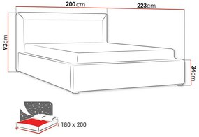 Κρεβάτι Pomona 100, Διπλό, Πράσινο, 180x200, Ταπισερί, Τάβλες για Κρεβάτι, 200x223x93cm, 137 kg | Epipla1.gr