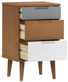vidaXL Κομοδίνο MOLDE Καφέ 40 x 35 x 65 εκ. από Μασίφ Ξύλο Πεύκου
