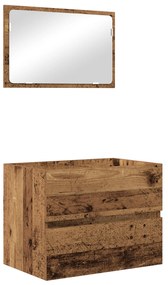 vidaXL Σετ Επίπλων Μπάνιου 3 pcs Παλιό ξύλο 60 x 38.5 x 45 cm