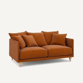 Καναπές 3 θέσεων compact από λινό βελούδο, LAZARE