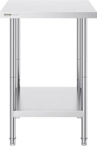 VEVOR Stainless Steel Work Prep Table Commercial Worktable Food Prep 24x24x34in