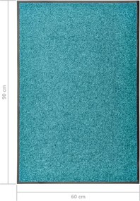 vidaXL Πατάκι Εισόδου Πλενόμενο Γαλάζιο 60 x 90 εκ.