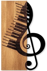 Διακοσμητικό Τοίχου Musical 899SKL2401 30x50cm Walnut-Black Wallity Ξύλο,Μέταλλο