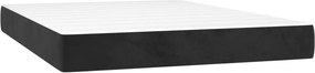 vidaXL Κρεβάτι Boxspring με Στρώμα &amp; LED Μαύρο 140x190 εκ. Βελούδινο