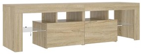 vidaXL Έπιπλο Τηλεόρασης με LED Sonoma Δρυς 140 x 36,5 x 40 εκ.