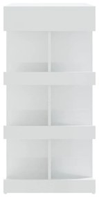 Τραπέζι Μπαρ με Ράφια Γυαλ. Λευκό 100x50x101,5 εκ. Μοριοσανίδα - Λευκό