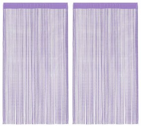 Κουρτίνες με Κρόσσια 2 τεμ. Μοβ 140 x 250 εκ. - Μωβ