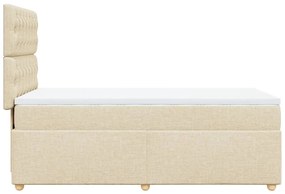 vidaXL Κρεβάτι Boxspring με Στρώμα Κρεμ 80 x 200 εκ. Υφασμάτινο