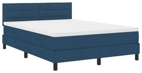 vidaXL Κρεβάτι ΜΕ ΕΛΑΤΗΡΙΑ με Στρώμα Μπλε 140x200 cm Ύφασμα