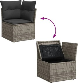 vidaXL Patio Sofa Set 9-θέσια Grey and Dark Grey