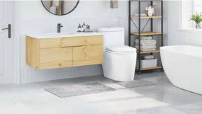 vidaXL Σετ Μάτ Μπάνιου Αντιολισθητικό 2 pcs Γκρι PP