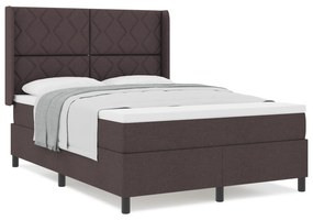 vidaXL Κρεβάτι με ελατήριο και στρώμα Καφέ 160x200 εκ. Ύφασμα