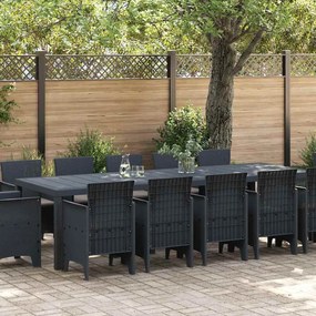 vidaXL Σετ Τραπεζαρίας Κήπου με Μαξιλάρια 13 pcs Ανθρακί Μεγάλο