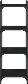 vidaXL Βιβλιοθήκη 4 Επιπέδων Μαύρη 40 x 30 x 120 εκ. από Επεξεργ. Ξύλο