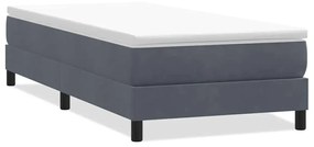 Box Spring Κρεβάτι χωρίς στρώμα Σκούρο γκρι 90x210 cm Βελούδινο - Γκρι