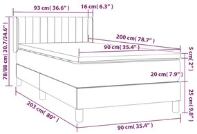 ΚΡΕΒΑΤΙ BOXSPRING ΜΕ ΣΤΡΩΜΑ ΑΝΟΙΧΤΟ ΓΚΡΙ 90X200 ΕΚ. ΥΦΑΣΜΑΤΙΝΟ 3129841