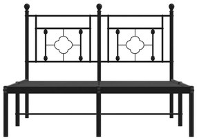 Πλαίσιο Κρεβατιού με Κεφαλάρι Μαύρο 120 x 200 εκ. Μεταλλικό - Μαύρο