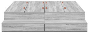 vidaXL Κρεβάτι Αποθήκης Γκρι Sonoma 160x200 εκ