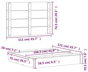 Αμμοδόχος με Κάλυμμα Καφέ 111x111x19,5 εκ. Μασίφ Ξύλο Πεύκου - Καφέ