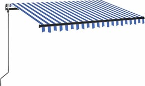 vidaXL Αναδιπλούμενη τέντα Μπλε και άσπρο 350 x 250 εκ Πολυεστέρας