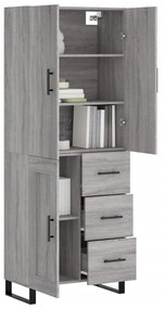 vidaXL Ντουλάπι Γκρι Sonoma 69,5 x 34 x 180 εκ. Επεξεργασμένο Ξύλο
