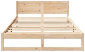 vidaXL Σκελετός Κρεβατιού Καφέ 140 x 200 cm Μασίφ ξύλο πεύκου