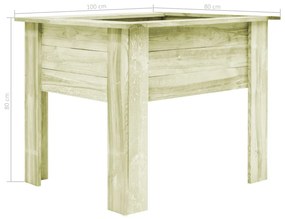 vidaXL Ζαρντινιέρα Υπερυψωμένη με Πόδια 100x80x80 εκ Εμποτ Πριστό Ξύλο