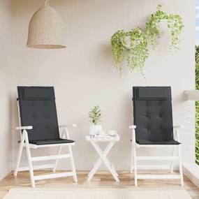 vidaXL Μαξιλάρια Καρέκλας με Πλάτη 2 τεμ. Μαύρα από Ύφασμα Oxford