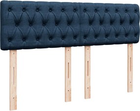 vidaXL Κρεβάτι Boxspring με Στρώμα Μπλε 160x200 εκ. Υφασμάτινο