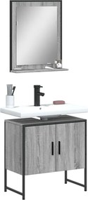 vidaXL Σετ Επίπλων Μπάνιου 2 Τεμαχίων Γκρι Sonoma Επεξεργασμένο Ξύλο