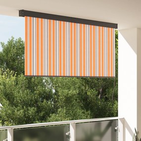 vidaXL Εξωτερικό ρολό Ριγέ Κίτρινο και μπλε 200 x 250 εκ. ύφασμα
