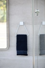 Ανοξείδωτη τριγωνική κολλητική πετσέτα μπάνιου Λευκό