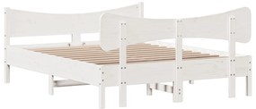 vidaXL Σκελετός Κρεβ. Χωρίς Στρώμα Λευκό 150x200 εκ Μασίφ Πεύκο