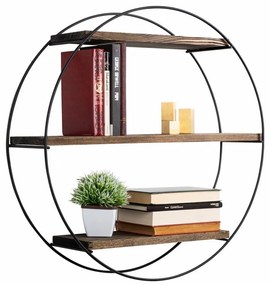Ραφιέρα Τοίχου Saphire HM9114.01 60x15x60cm Natural - Black Metal,Wood