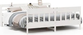 vidaXL Σκελετός Κρεβ. Χωρίς Στρώμα Λευκό 180x200 εκ Μασίφ Πεύκο