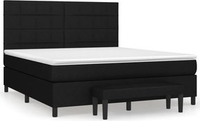 vidaXL Κρεβάτι Boxspring με Στρώμα Μαύρο 160x200 εκ. Υφασμάτινο