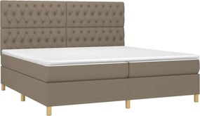 vidaXL Κρεβάτι Boxspring με Στρώμα Taupe 200x200 εκ. Υφασμάτινο