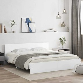 vidaXL Σκελετός Κρεβατιού Λευκό 193 x 203 cm Επεξεργασμένο ξύλο