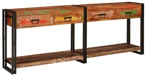 vidaXL Τραπέζι κονσόλας Άλλο 2 pcs Πολύχρωμο Μασίφ ανακυκλωμένο ξύλο