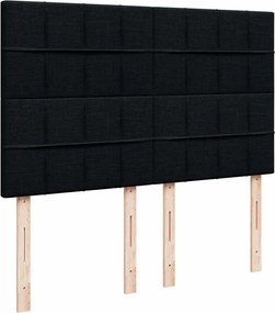 vidaXL Κρεβάτι Boxspring με Στρώμα Μαύρο 140x200 εκ. Υφασμάτινο