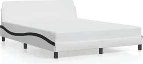 vidaXL Πλαίσιο Κρεβατιού Dover Λευκό/Μαύρο 160x200εκ Συνθ. Δέρμα
