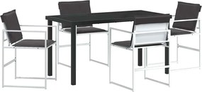 vidaXL Σέτ φαγητού για κήπο 5 pcs Λευκό 140 x 70 x 73 cm