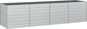 vidaXL Ζαρντινιέρα Υπερυψωμένη Ασημί 320x80x77 εκ. Γαλβανισμ. Χάλυβας